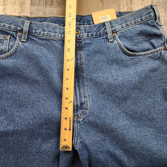 Mens Carhartt size 42x32 Flannel Lined Relaxed Fit Straight Leg Mid Rise Jeans - Picture 8 of 10
